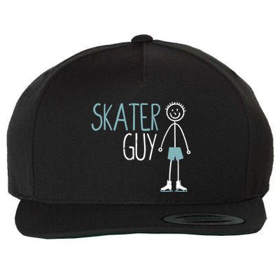 Skater Guy Funny Skates Ice Skating Boy Figure Skaters Wool Snapback Cap