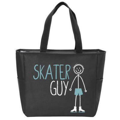 Skater Guy Funny Skates Ice Skating Boy Figure Skaters Zip Tote Bag