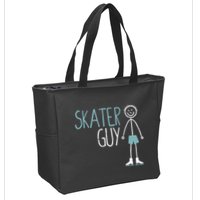 Skater Guy Funny Skates Ice Skating Boy Figure Skaters Zip Tote Bag