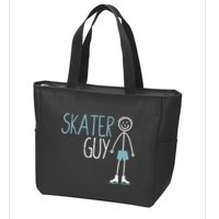 Skater Guy Funny Skates Ice Skating Boy Figure Skaters Zip Tote Bag