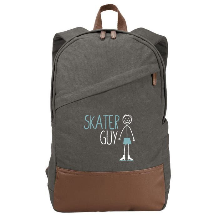Skater Guy Funny Skates Ice Skating Boy Figure Skaters Cotton Canvas Backpack
