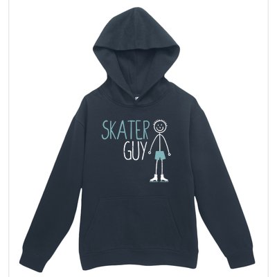 Skater Guy Funny Skates Ice Skating Boy Figure Skaters Urban Pullover Hoodie