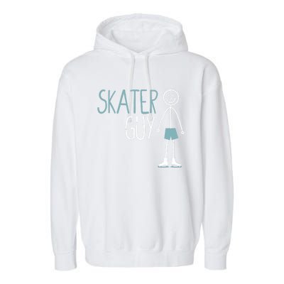 Skater Guy Funny Skates Ice Skating Boy Figure Skaters Garment-Dyed Fleece Hoodie