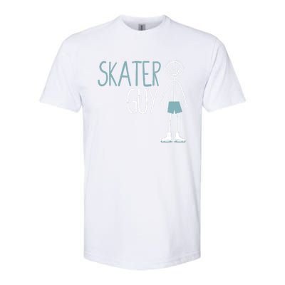 Skater Guy Funny Skates Ice Skating Boy Figure Skaters Softstyle CVC T-Shirt