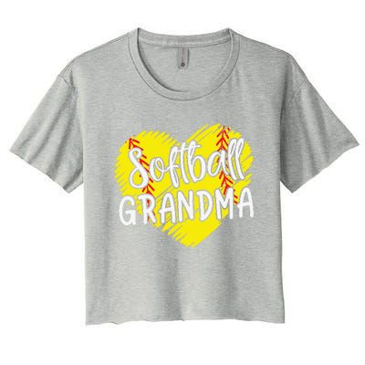 Softball Grandma For Women Baller Grandma Mother's Day Women's Crop Top Tee