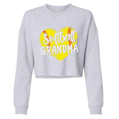 Softball Grandma For Women Baller Grandma Mother's Day Cropped Pullover Crew