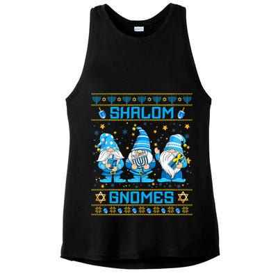 Shalom Gnomes Funny Ugly Hanukkah Sweater Chanukah Ladies PosiCharge Tri-Blend Wicking Tank
