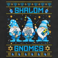 Shalom Gnomes Funny Ugly Hanukkah Sweater Chanukah Adult Drive Performance Visor