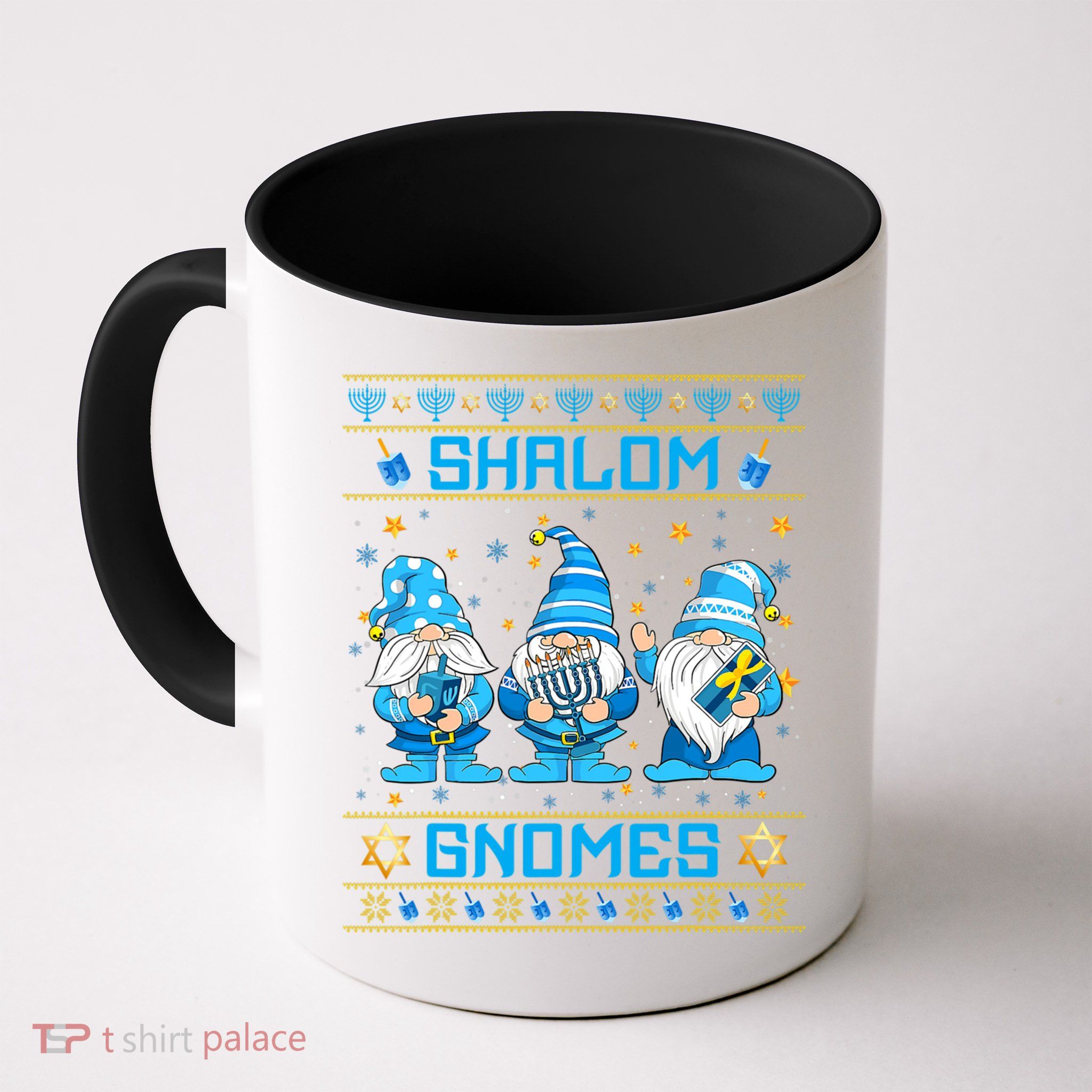 Shalom Gnomes Funny Ugly Hanukkah Sweater Chanukah Mug