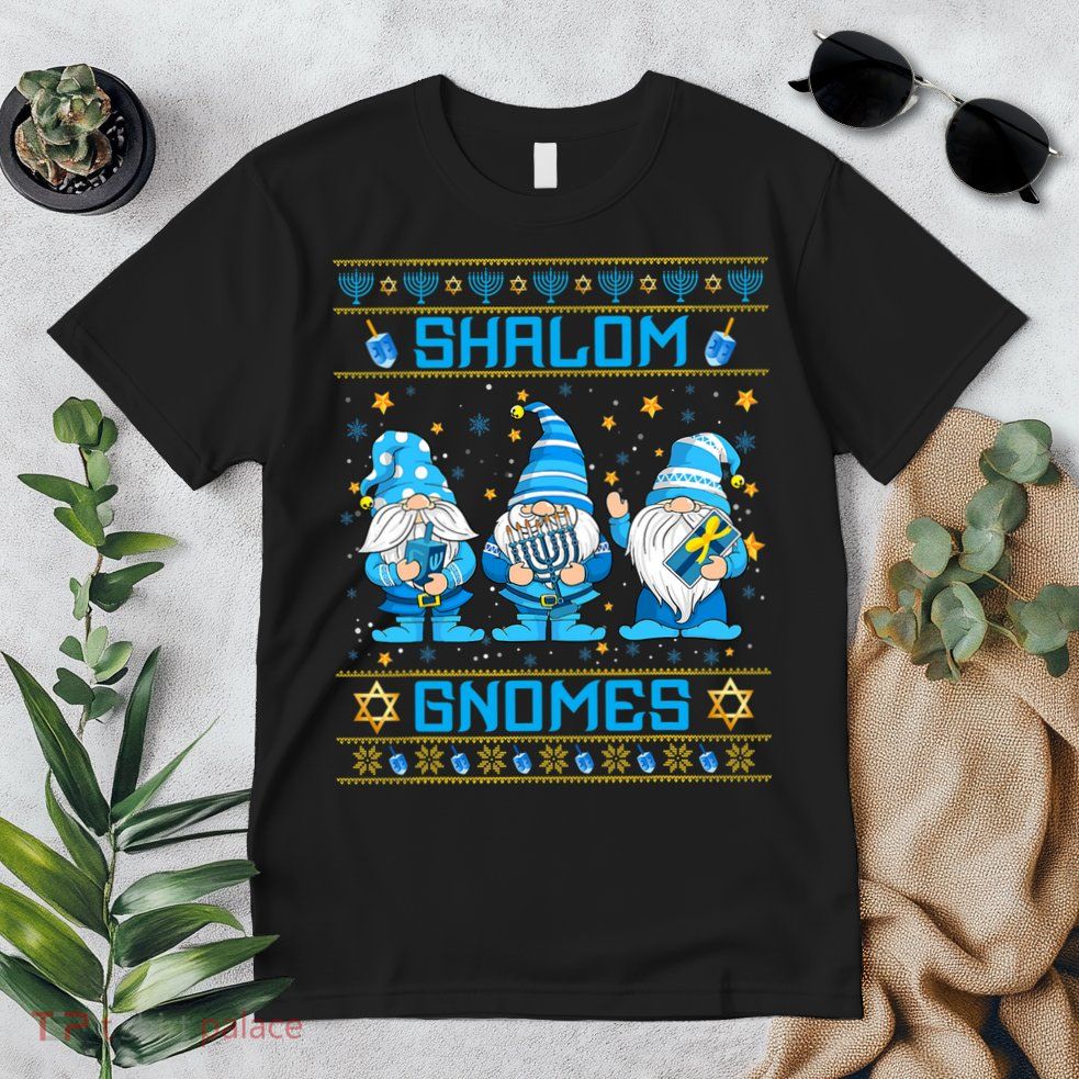 Shalom Gnomes Funny Ugly Hanukkah Sweater Chanukah Premium T-Shirt