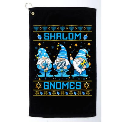 Shalom Gnomes Funny Ugly Hanukkah Sweater Chanukah Golf Towel