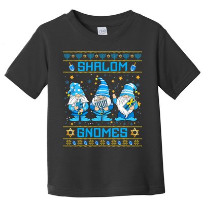 Shalom Gnomes Funny Ugly Hanukkah Sweater Chanukah Toddler T-Shirt