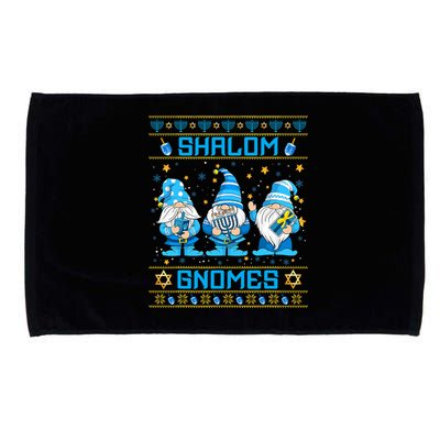 Shalom Gnomes Funny Ugly Hanukkah Sweater Chanukah Microfiber Hand Towel