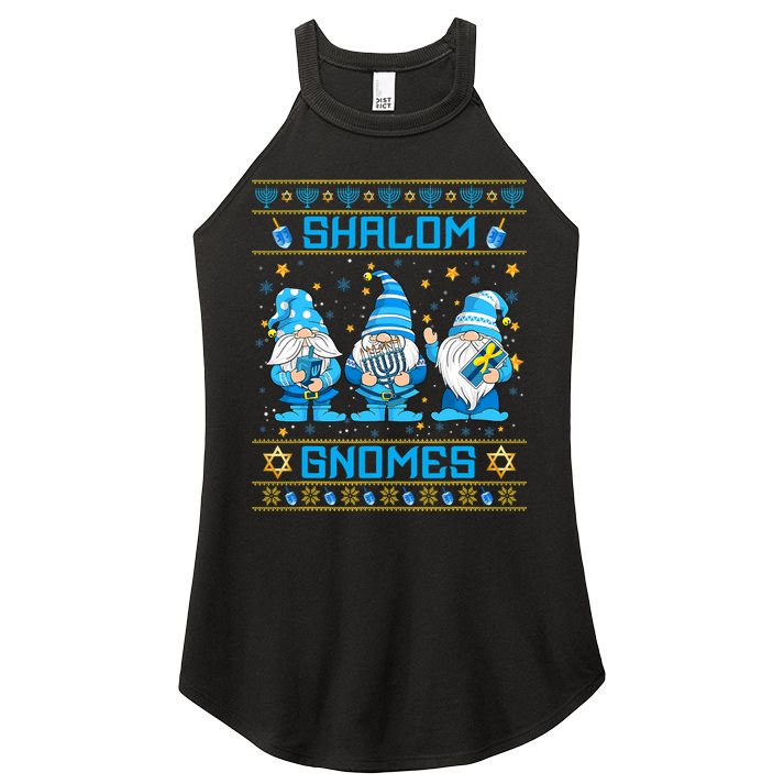 Shalom Gnomes Funny Ugly Hanukkah Sweater Chanukah Women's Perfect Tri Rocker Tank