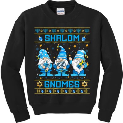 Shalom Gnomes Funny Ugly Hanukkah Sweater Chanukah Kids Sweatshirt