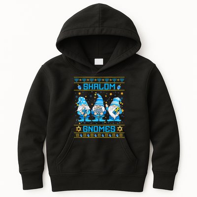 Shalom Gnomes Funny Ugly Hanukkah Sweater Chanukah Kids Hoodie