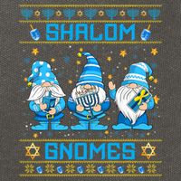 Shalom Gnomes Funny Ugly Hanukkah Sweater Chanukah Cotton Canvas Backpack