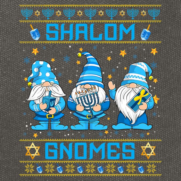 Shalom Gnomes Funny Ugly Hanukkah Sweater Chanukah Cotton Canvas Backpack