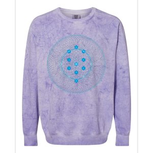 Sacred Geometry Flower Of Life With Kabbalah Tree Colorblast Crewneck Sweatshirt