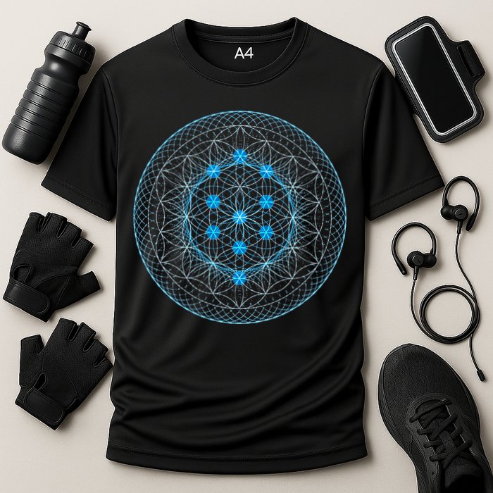 Sacred Geometry Flower Of Life With Kabbalah Tree Performance Shirt