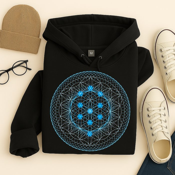Sacred Geometry Flower Of Life With Kabbalah Tree Hoodie
