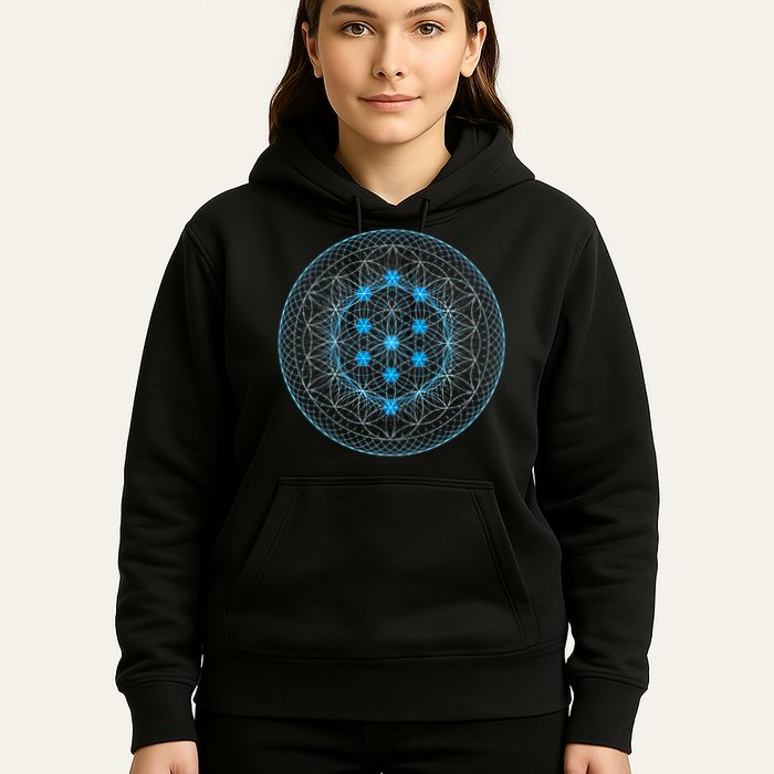 Sacred Geometry Flower Of Life With Kabbalah Tree Hoodie