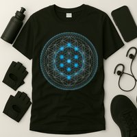 Sacred Geometry Flower Of Life With Kabbalah Tree T-Shirt