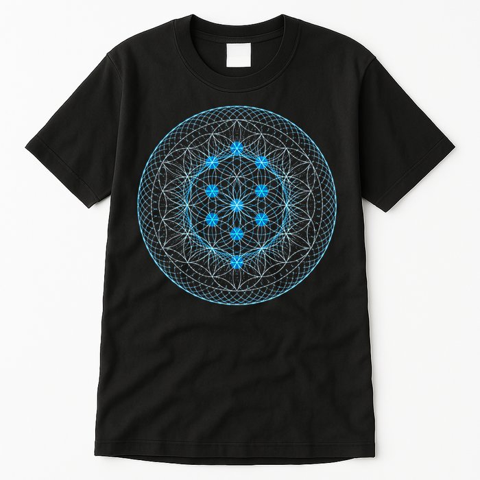Sacred Geometry Flower Of Life With Kabbalah Tree Tall T-Shirt