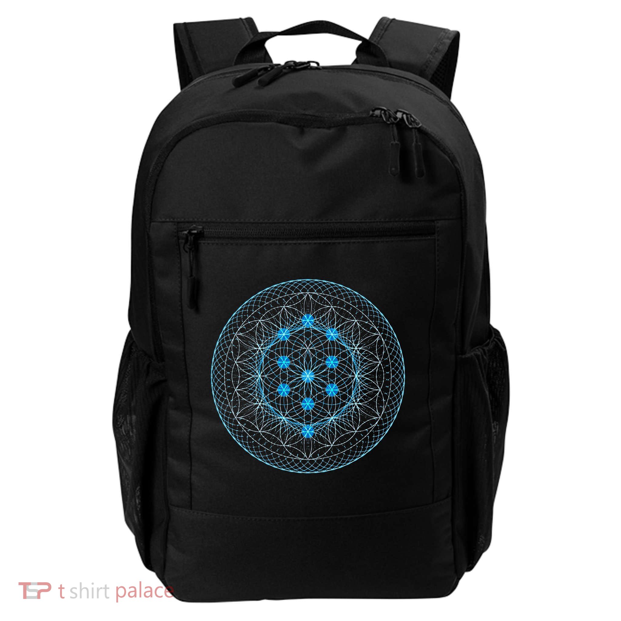 Sacred Geometry Flower Of Life With Kabbalah Tree Backpack