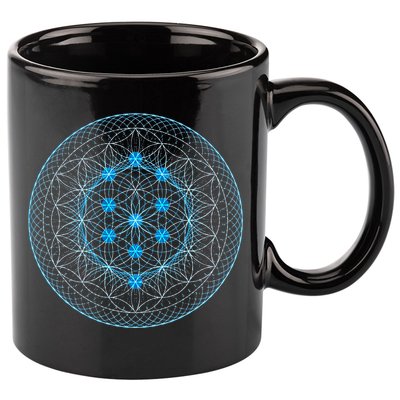 Sacred Geometry Flower Of Life With Kabbalah Tree 11oz C Handle Ceramic Mug