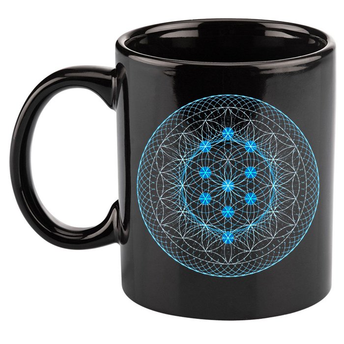 Sacred Geometry Flower Of Life With Kabbalah Tree 11oz C Handle Ceramic Mug