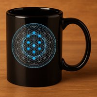 Sacred Geometry Flower Of Life With Kabbalah Tree 11oz C Handle Ceramic Mug