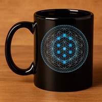 Sacred Geometry Flower Of Life With Kabbalah Tree 11oz C Handle Ceramic Mug