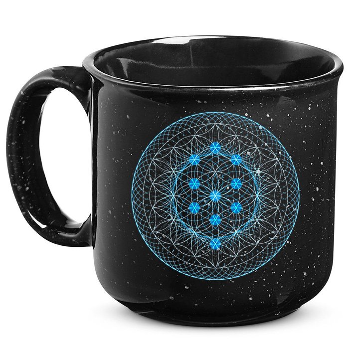 Sacred Geometry Flower Of Life With Kabbalah Tree 15oz Campfire Ceramic Mug