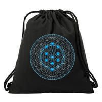 Sacred Geometry Flower Of Life With Kabbalah Tree Drawstring Bag