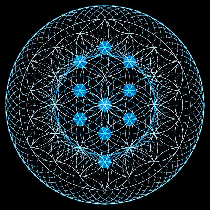 Sacred Geometry Flower Of Life With Kabbalah Tree Drawstring Bag