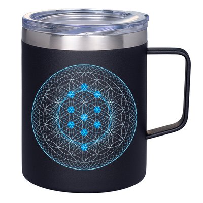 Sacred Geometry Flower Of Life With Kabbalah Tree 12oz Stainless Steel Coffee Mug