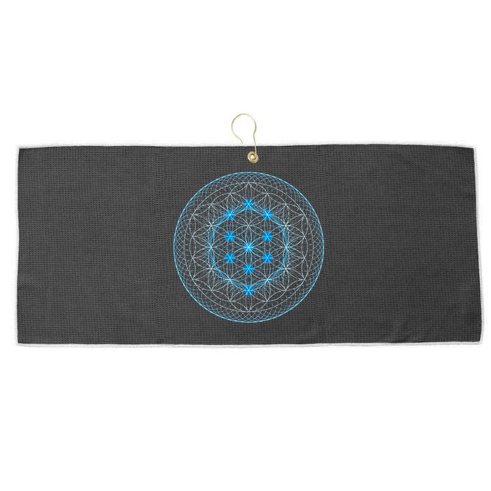 Sacred Geometry Flower Of Life With Kabbalah Tree Large Microfiber Waffle Golf Towel