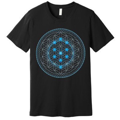 Sacred Geometry Flower Of Life With Kabbalah Tree Premium T-Shirt