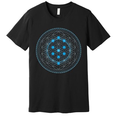 Sacred Geometry Flower Of Life With Kabbalah Tree Premium T-Shirt