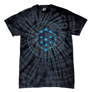 Sacred Geometry Flower Of Life With Kabbalah Tree Tie-Dye T-Shirt