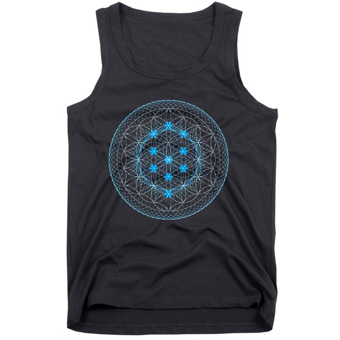 Sacred Geometry Flower Of Life With Kabbalah Tree Tank Top