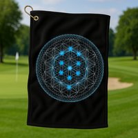 Sacred Geometry Flower Of Life With Kabbalah Tree Golf Towel