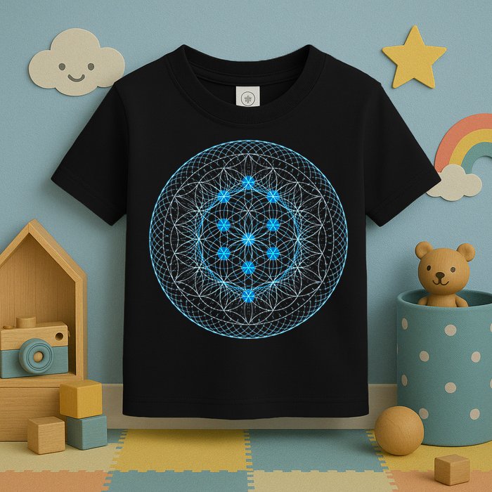 Sacred Geometry Flower Of Life With Kabbalah Tree Toddler T-Shirt