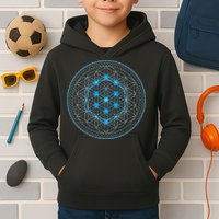 Sacred Geometry Flower Of Life With Kabbalah Tree Kids Hoodie