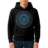 Sacred Geometry Flower Of Life With Kabbalah Tree Kids Hoodie