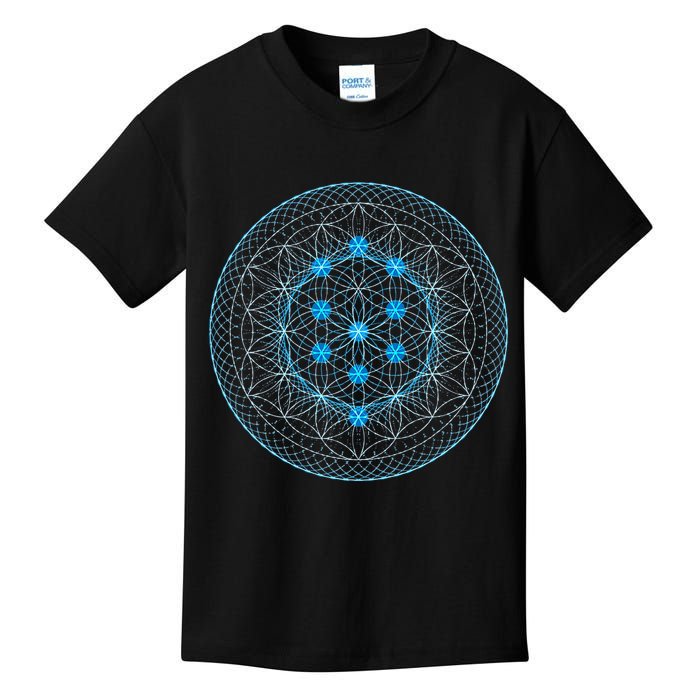 Sacred Geometry Flower Of Life With Kabbalah Tree Kids T-Shirt