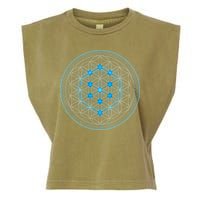 Sacred Geometry Flower Of Life With Kabbalah Tree Garment-Dyed Women's Muscle Tee