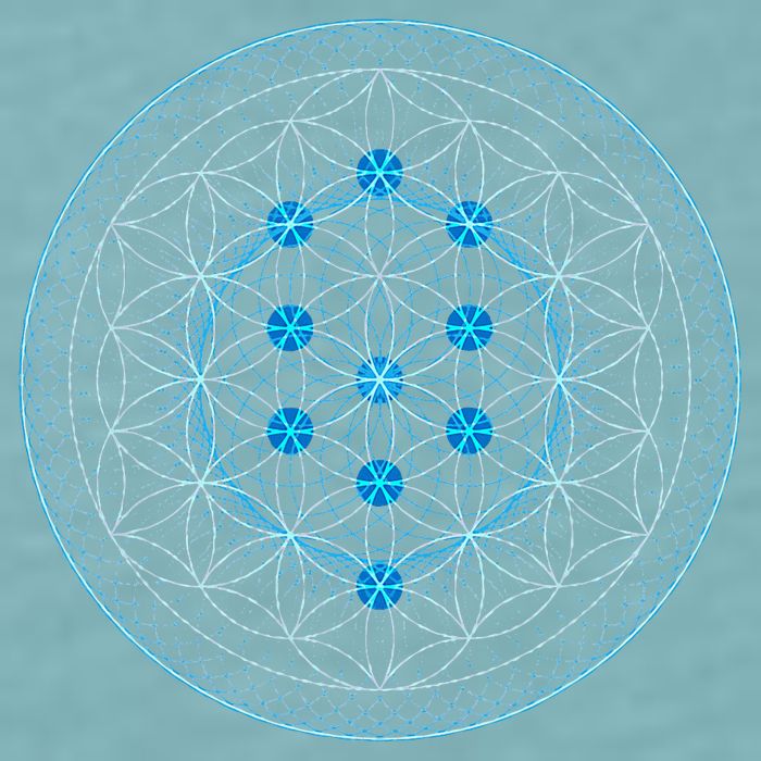 Sacred Geometry Flower Of Life With Kabbalah Tree Sueded Cloud Jersey T-Shirt
