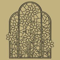 Stained Glass Flower Wildflower Kaleidoscope Church Window Cooling Performance Crew T-Shirt